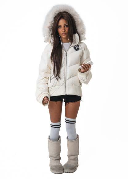 WHITE PUFFER JACKET