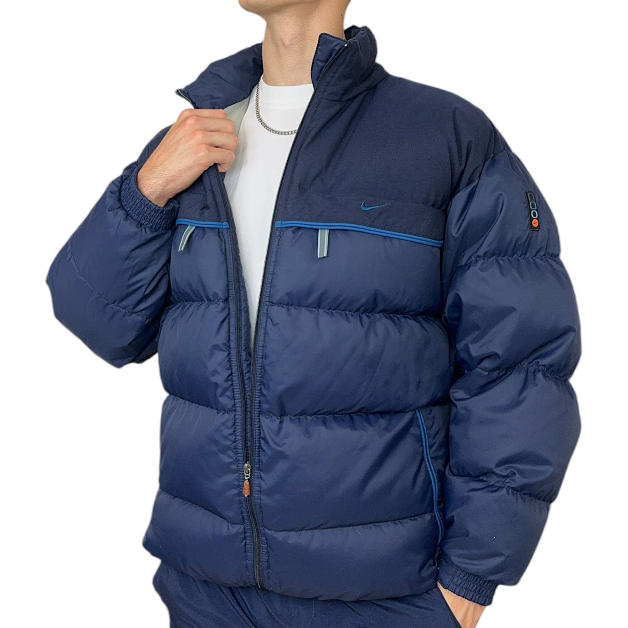 Vintage 90s Down Pufferjacke Navy