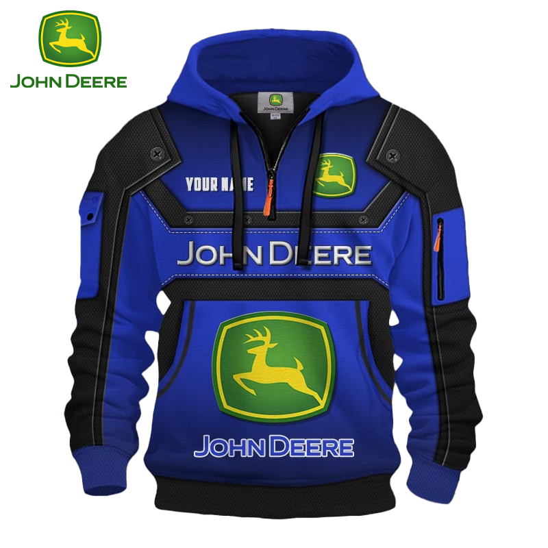 John Deere® 2025 új sport kültéri munkára való kasmír bélésű kapucnis pulóver