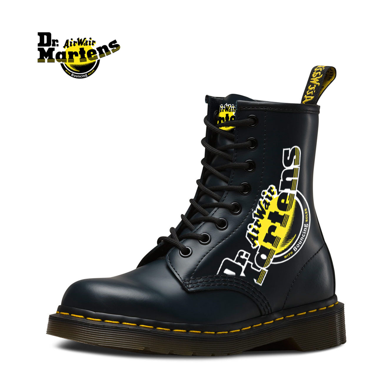 Dr.Martens®  nagy logójú sima bőr fűzős csizma