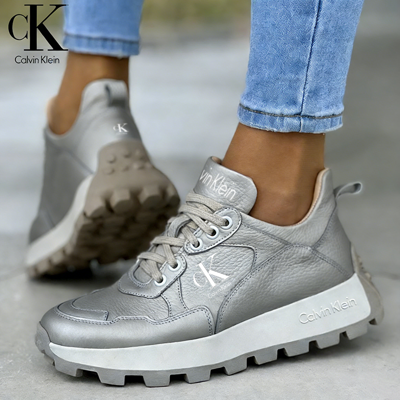 Calvin Klein® 2026 Damskie trampki wykonane z naturalnej skóry, odpowi