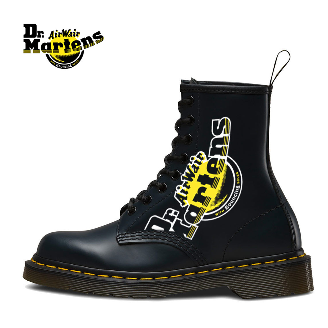 Dr.Martens®  nagy logójú sima bőr fűzős csizma