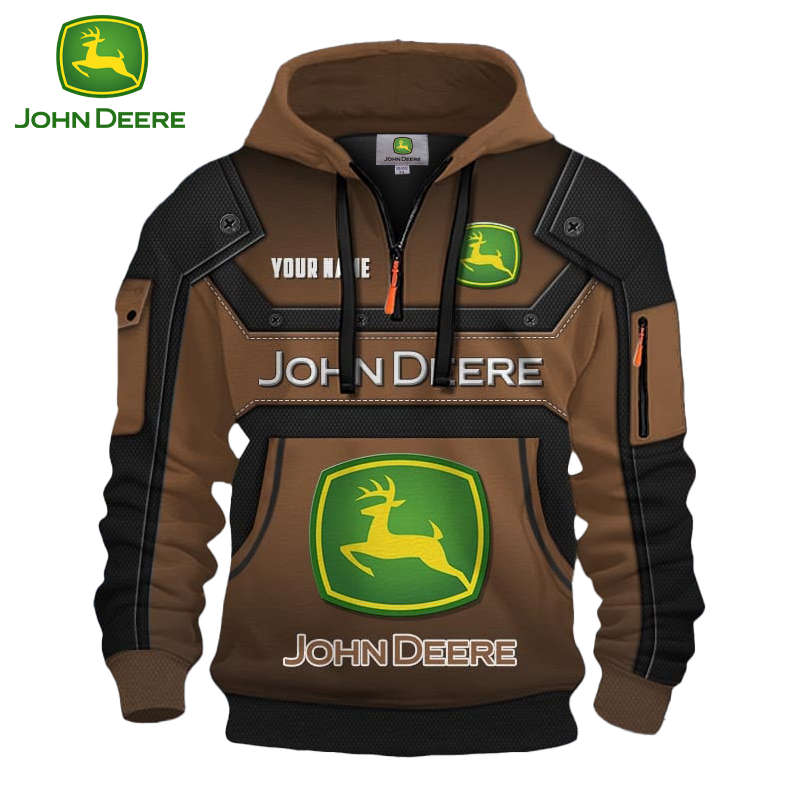 John Deere® 2025 új sport kültéri munkára való kasmír bélésű kapucnis pulóver