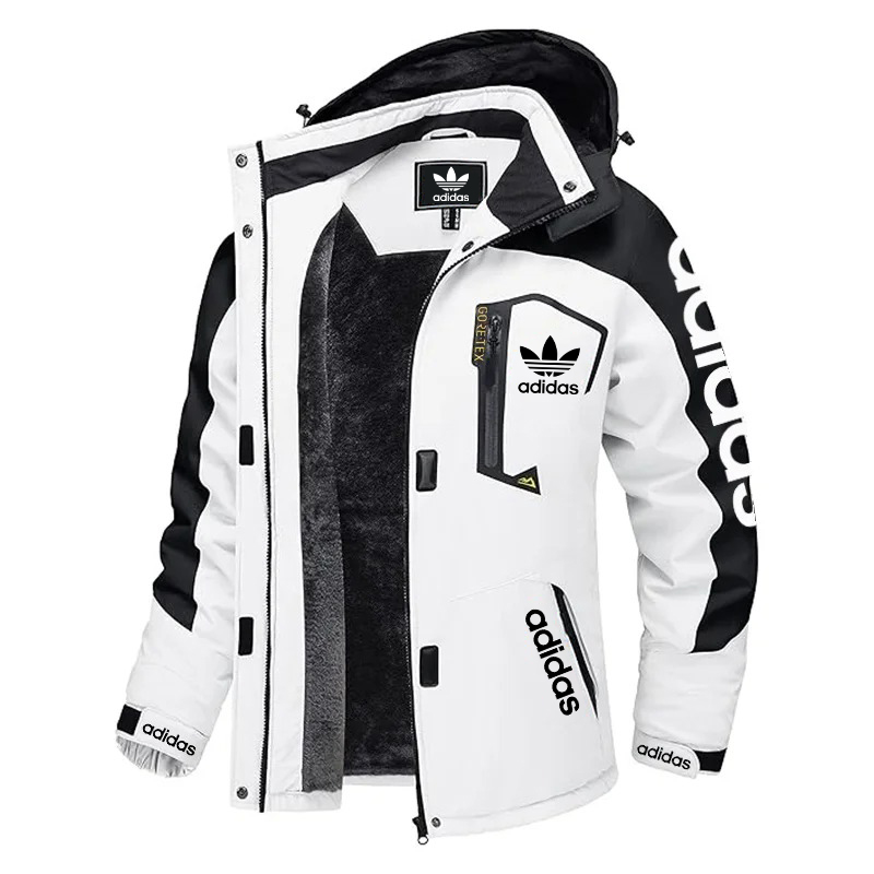 Męska wodoodporna i wiatroszczelna ocieplana kurtka z kapturem Adidas