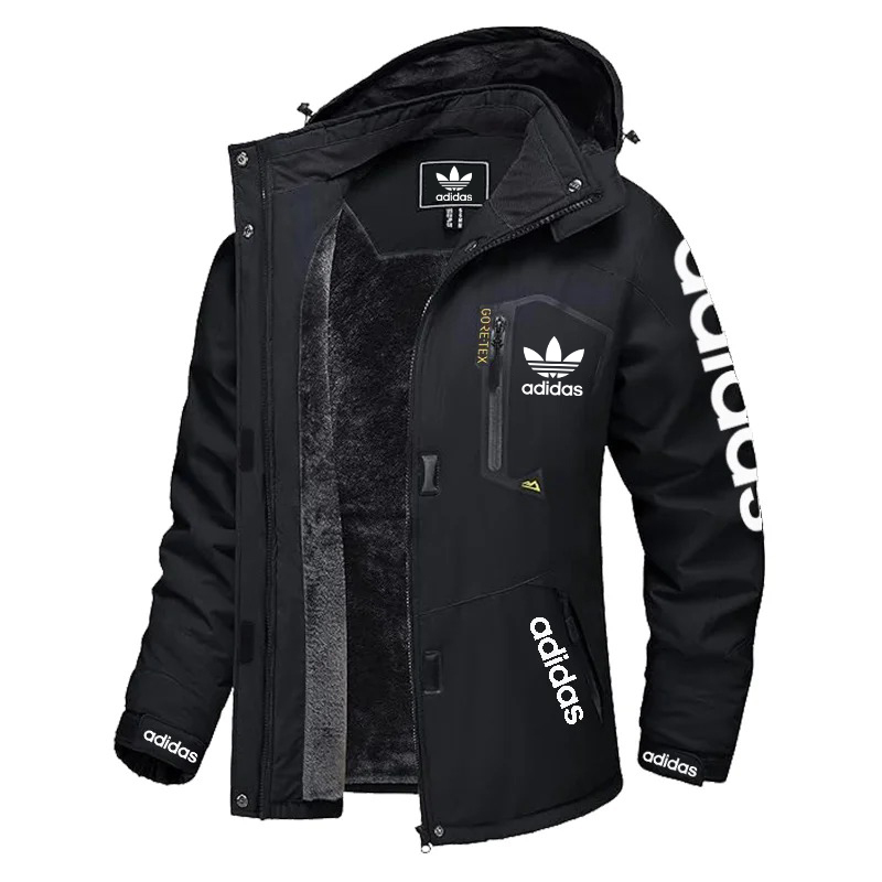 Męska wodoodporna i wiatroszczelna ocieplana kurtka z kapturem Adidas