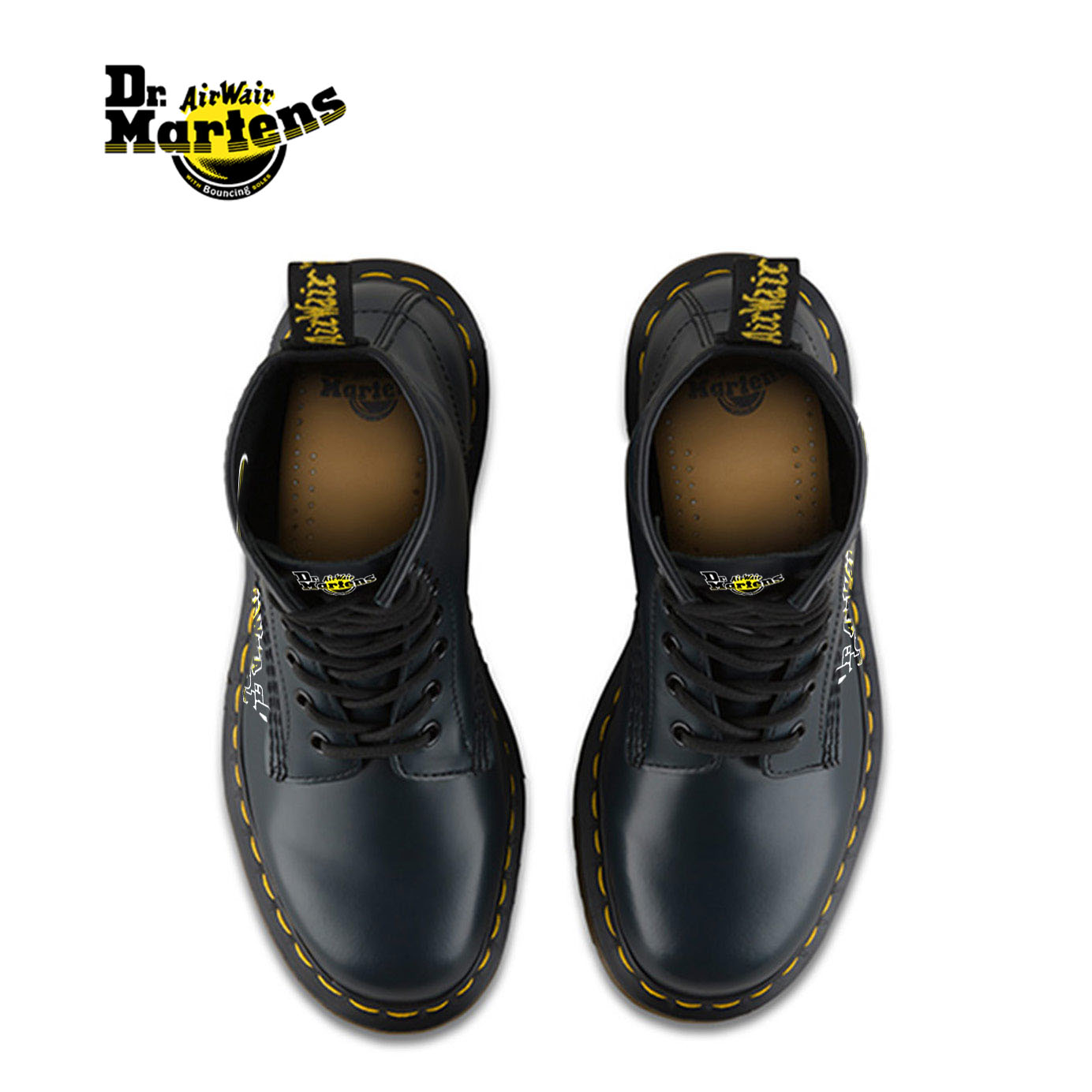 Dr.Martens®  nagy logójú sima bőr fűzős csizma