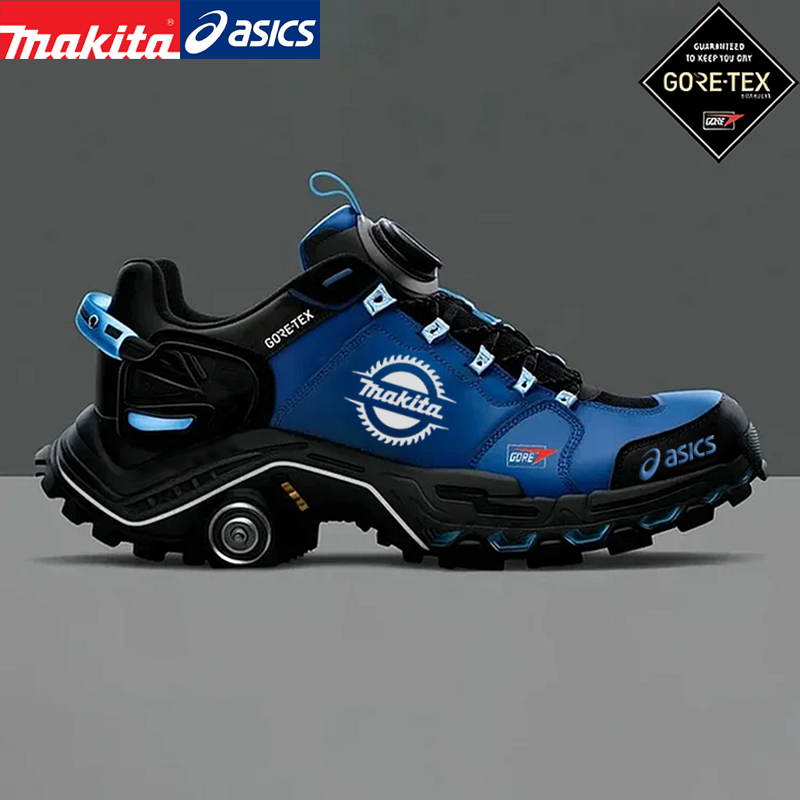 Férfi MAKITA® és ASICS® munkáscipő acél orrú, repedés- és átszúrásálló talppal.