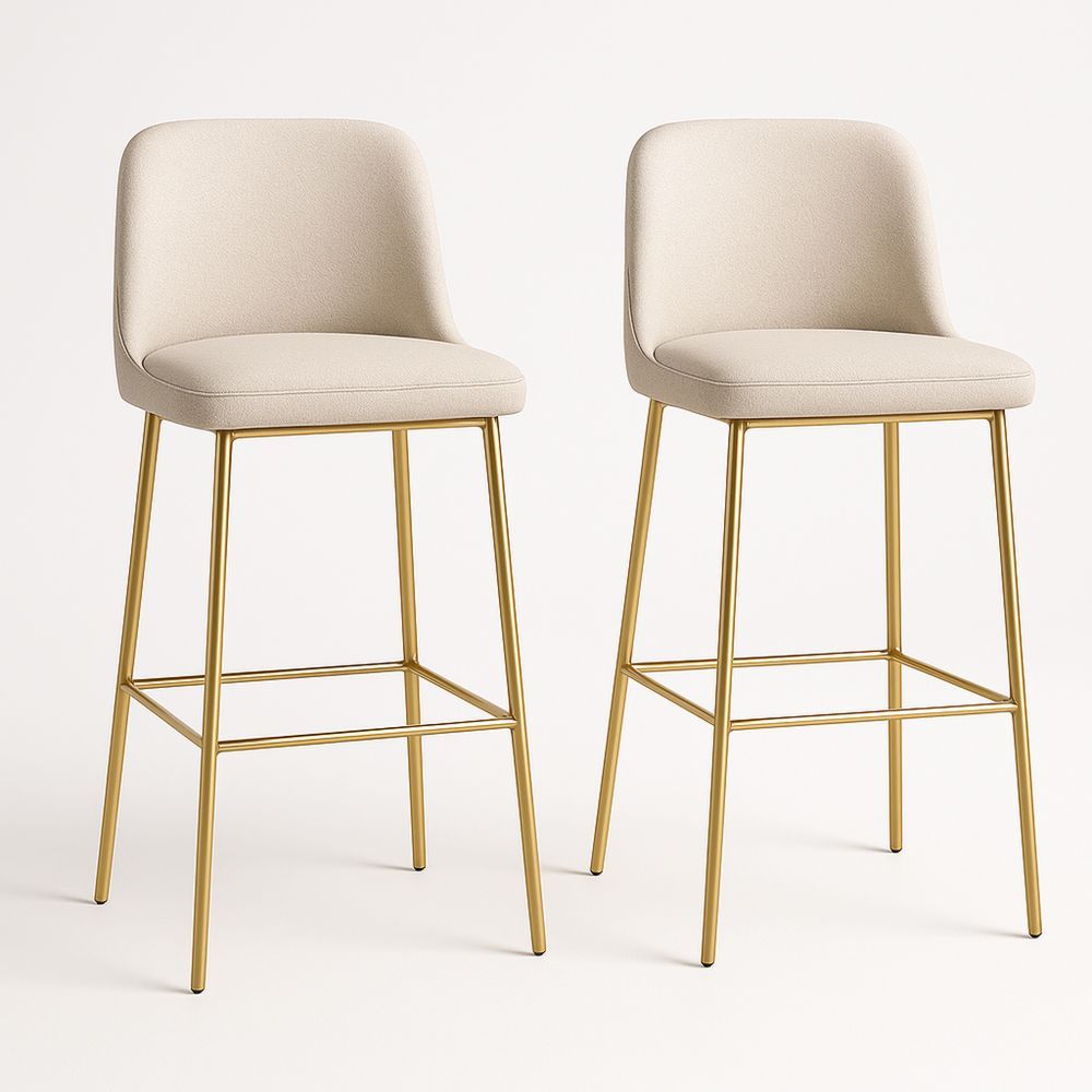 Baarijakkarasetti kankaalla ja metallilla, korkeus 102 cm, beige/kulta-Pureauroravital