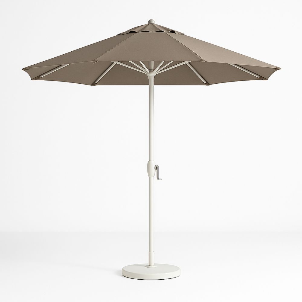 Pyöreä käsikäyttöinen ulkokäyttöön sopiva aurinkovarjo 300cm harmaa polyesteri/alumiini-Pureauroravital