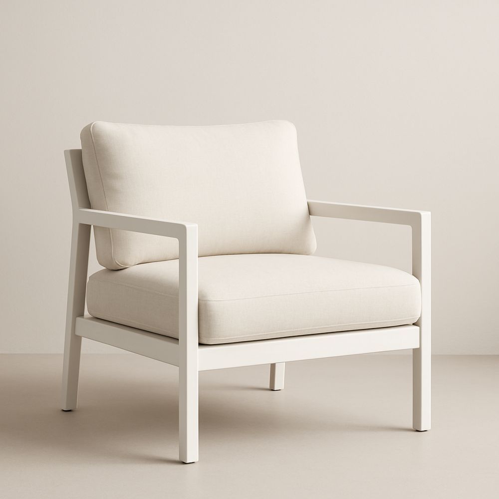 Alumiinirunkoinen beige nojatuoli 75x85x75 cm-Pureauroravital