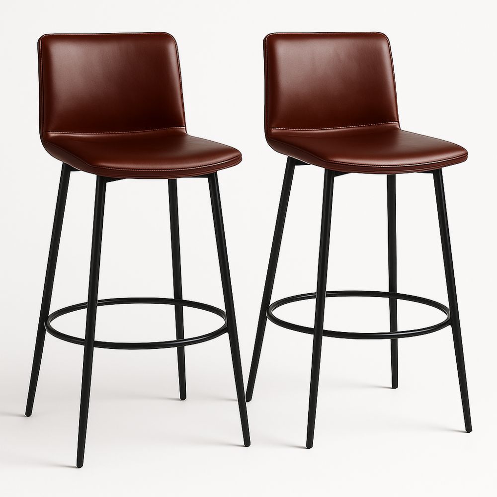 2 kpl nahkajäljitelmä baarituolit teräsrungolla-Pureauroravital