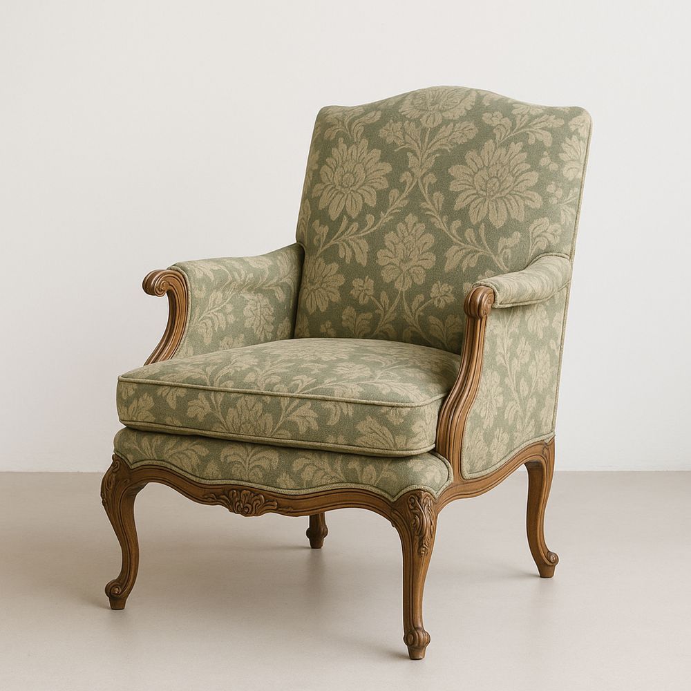 Vihreä Puuvilla Nojatuoli Puurungolla-Pureauroravital