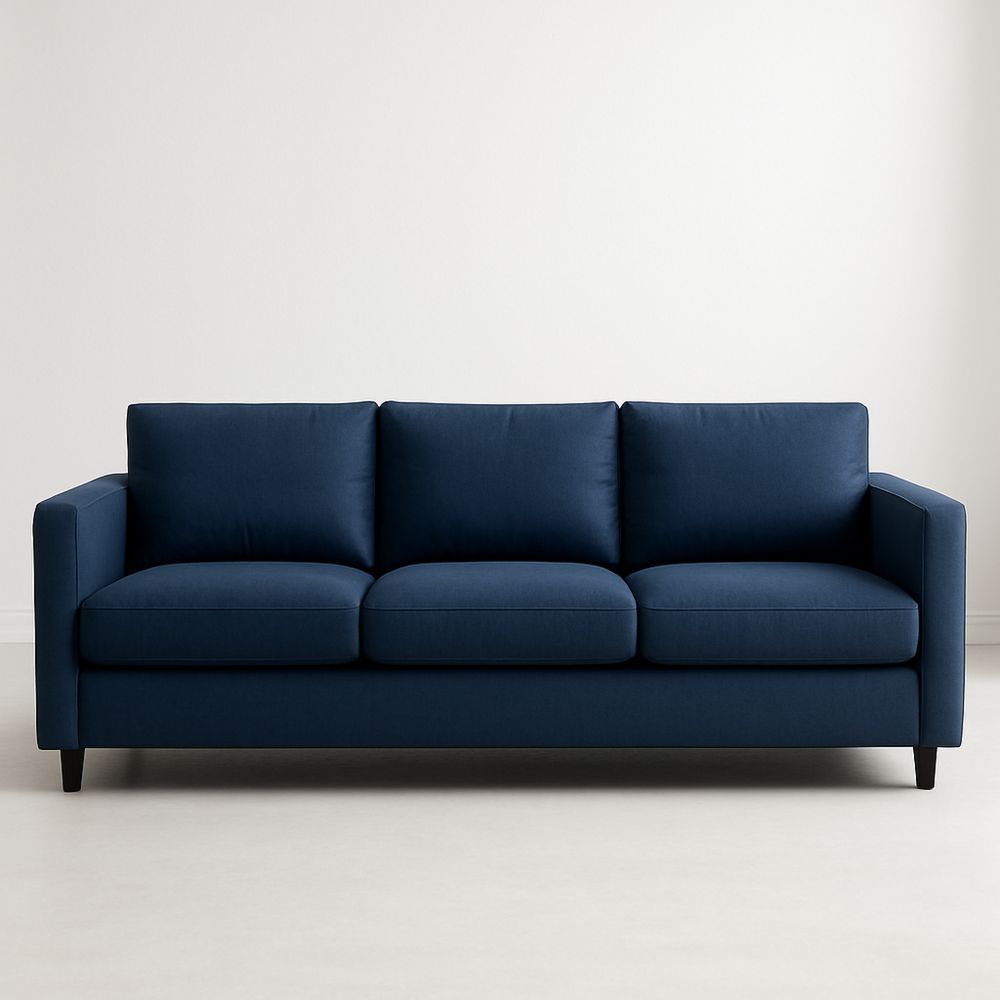 Kolmen istuttava sohva polyesterikankaalla sininen 220 cm-Pureauroravital