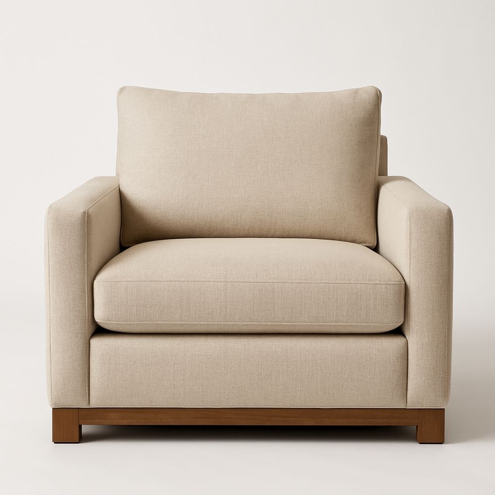 Leveä Nojatuoli Pellava Beige 100cm-Pureauroravital