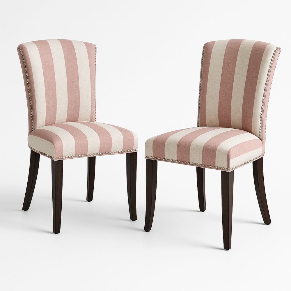 Raidalliset ruokapöydän tuolit puujaloilla, 2 kpl-Pureauroravital