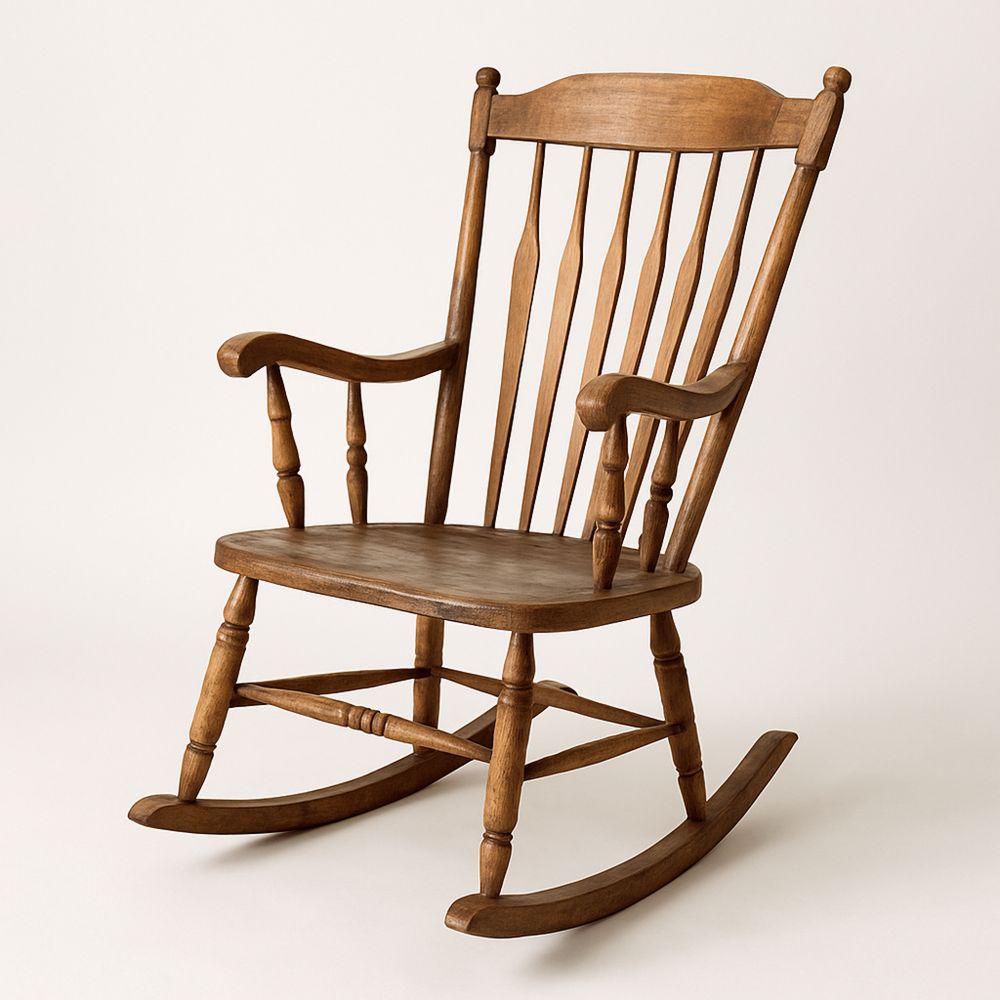 Keinuva Tuoli Massiivipuu Ruskea 100cm-Pureauroravital