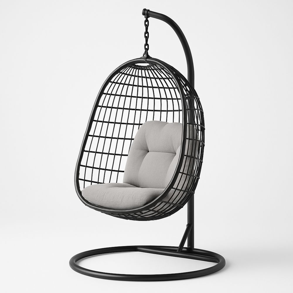 Metallinen Riipputuoli Harmaalla Tyynyllä-Pureauroravital