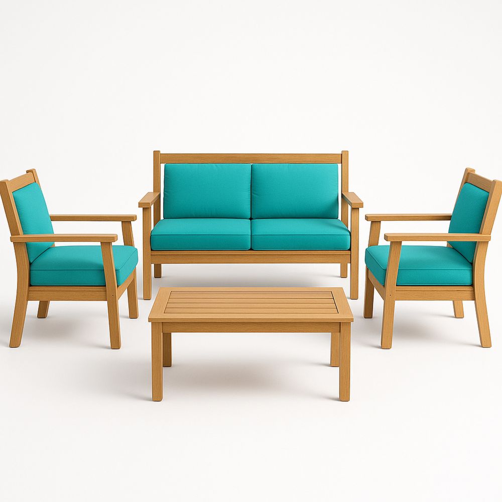 Puutarhakalustesetti puu turkoosi pehmusteet-Pureauroravital