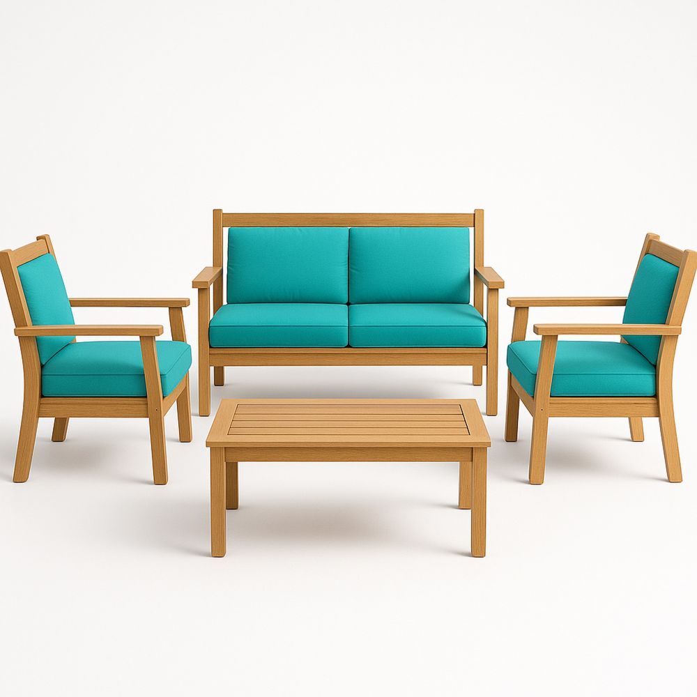 Puutarhakalustesetti puu turkoosi pehmusteet-Pureauroravital