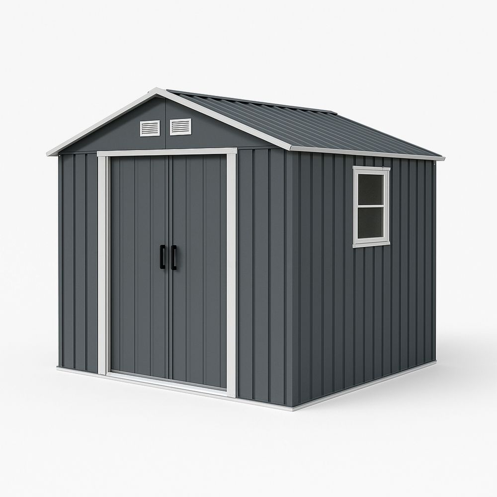 Metallinen työkaluvaja 277x319x192 cm, tummanharmaa valkoisilla reunoilla-Pureauroravital