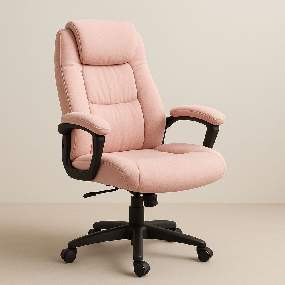 Toimistotuoli vaaleanpunainen kangas säädettävä korkeus-Pureauroravital