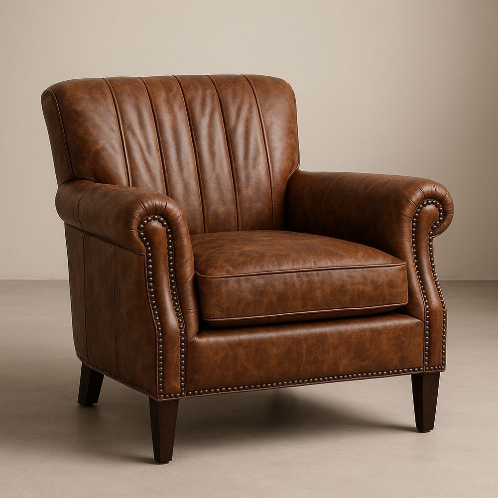 PU-nahkainen nojatuoli ruskea 90x80x85cm-Pureauroravital