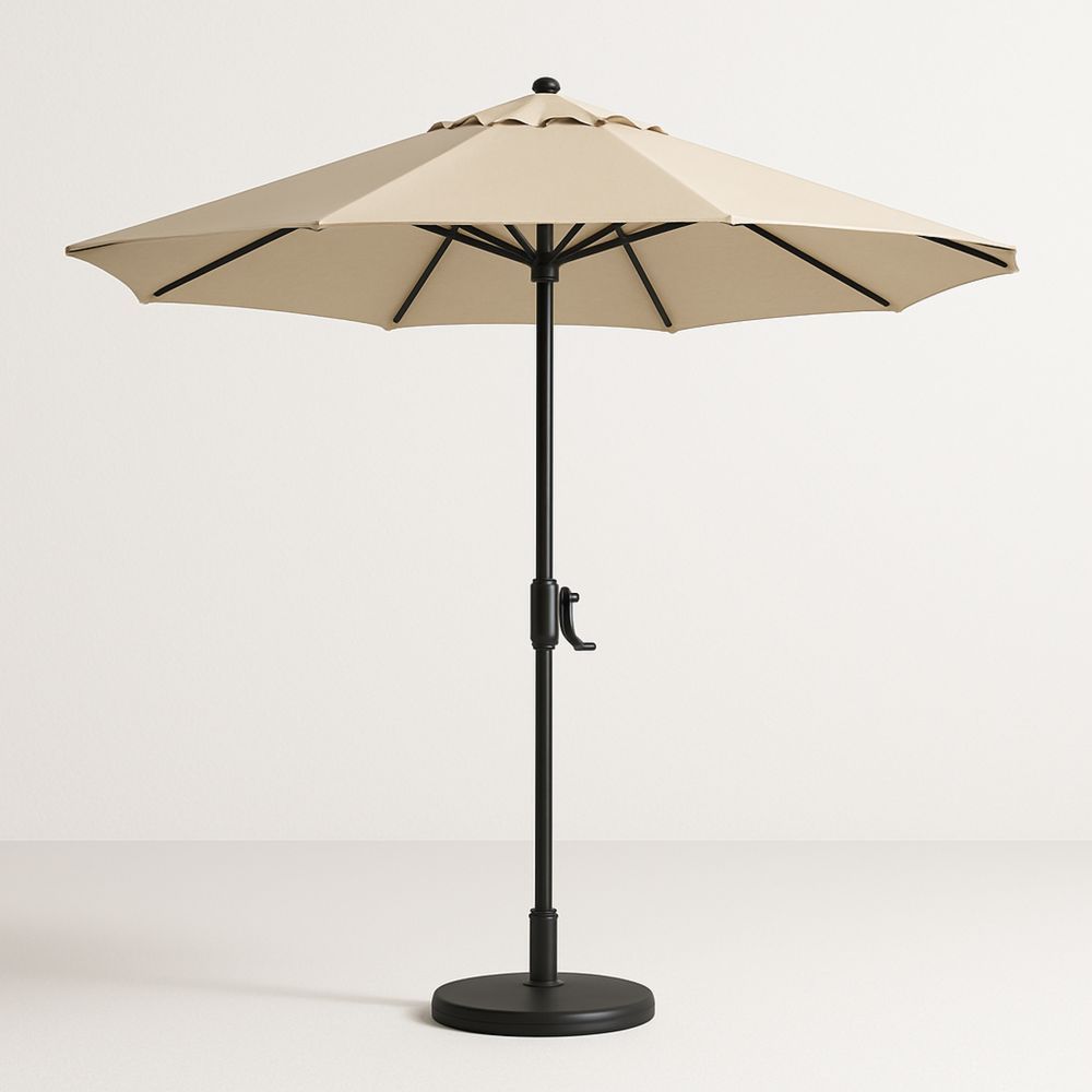 Pyöreä Puutarhavarjo Teräsrunko Polyesterikangas Beige Ø 270 cm-Pureauroravital