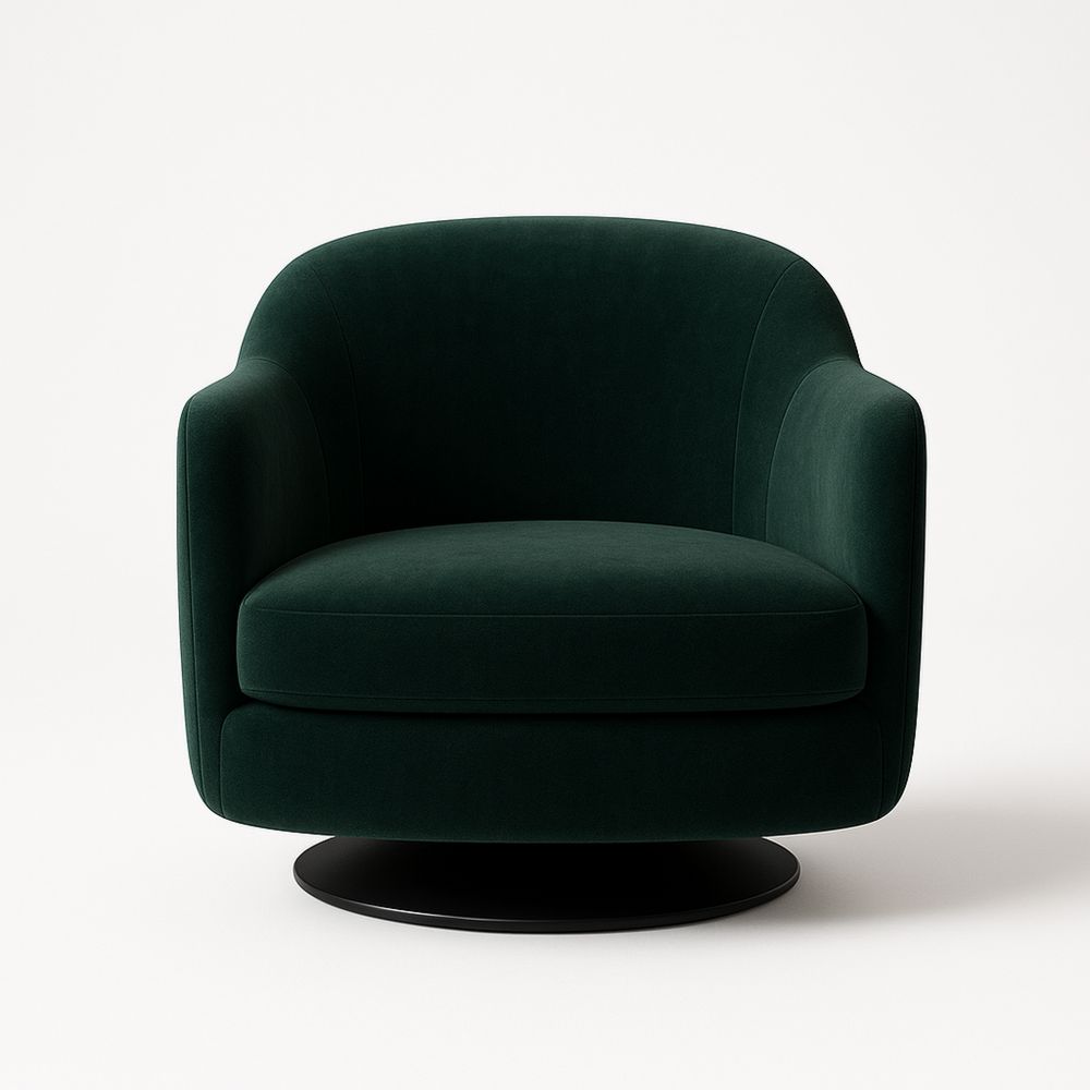 Nojatuoli samettiverhoilulla, tummanvihreä-Pureauroravital