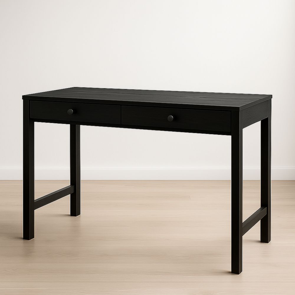 Musta MDF-työpöytä 2 laatikolla-Pureauroravital