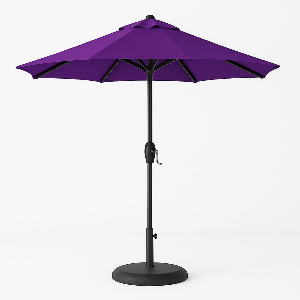 Purppura ulkoinen aurinkovarjo polyesterikangas teräsrunko-Pureauroravital