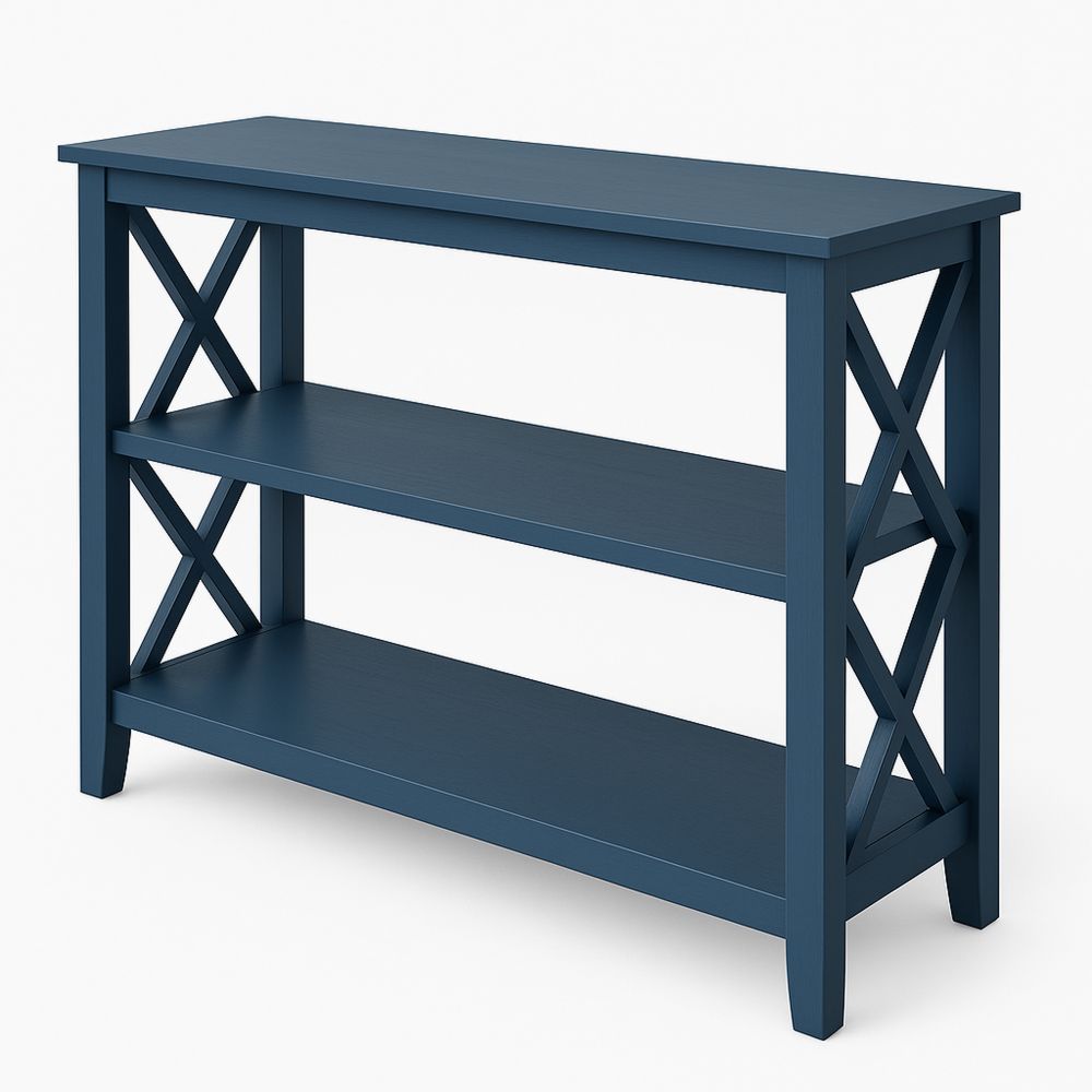 Sininen MDF-kolmitasoinen sivupöytä 120x30x80cm-Pureauroravital