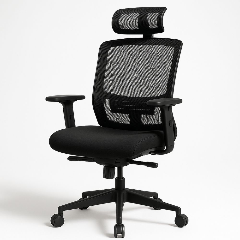 Säädettävä Verkkokankainen Työtuoli Musta-Pureauroravital