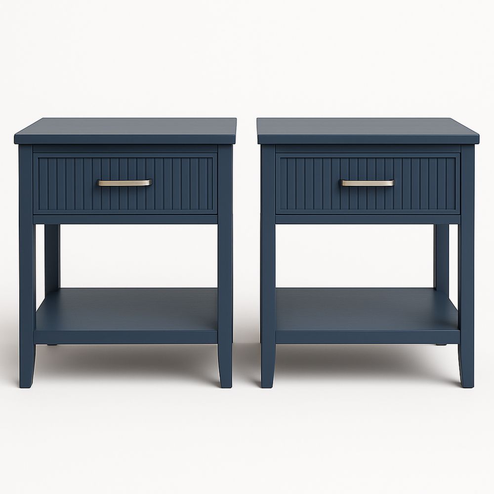 Yöpöytä Setti 2kpl MDF Sininen 50x40x60cm-Pureauroravital