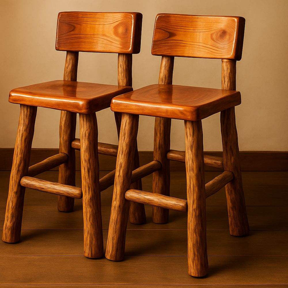 Baarituolit Setti 2 Kappaletta Massiivipuu-Pureauroravital