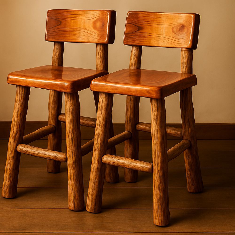 Baarituolit Setti 2 Kappaletta Massiivipuu-Pureauroravital