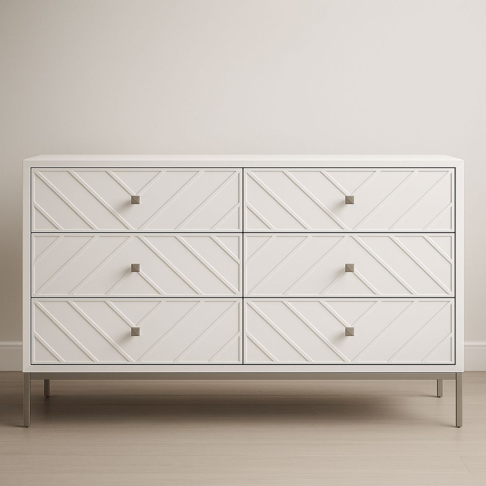 Valkoinen kuusilaatikkoinen lipasto MDF/metalli-Pureauroravital