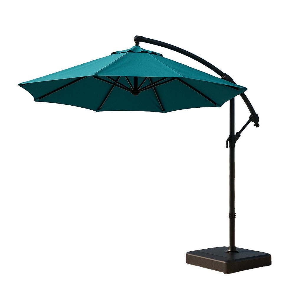 Aurinkovarjo alumiinirunko polyesterikangas turkoosi-Pureauroravital