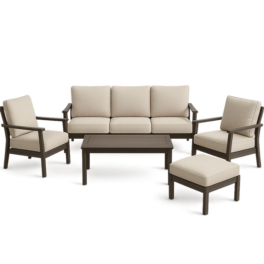 Ulkokalustesetti alumiinirunko beige kangaspehmusteet-Pureauroravital