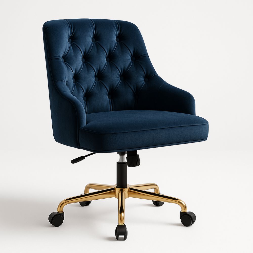 Toimistotuoli Sametti Kullanvärinen Metalli Tummansininen-Pureauroravital