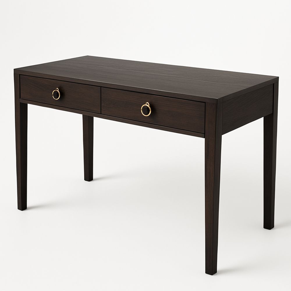 Pöytä Kaksi Vetolaatikkoa Tumma Puu 120x60x75 cm-Pureauroravital