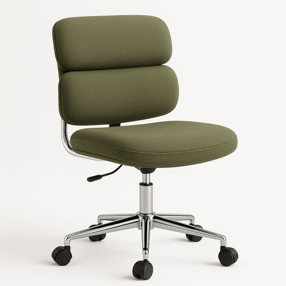 Toimistotuoli metallinen runko polyesterikangasverhoilu oliivinvihreä-Pureauroravital