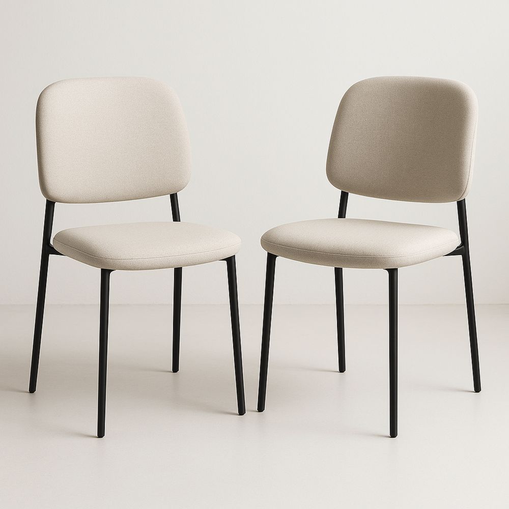 Kaksi kangasverhoiltua ruokatuolia teräsjaloin-Pureauroravital