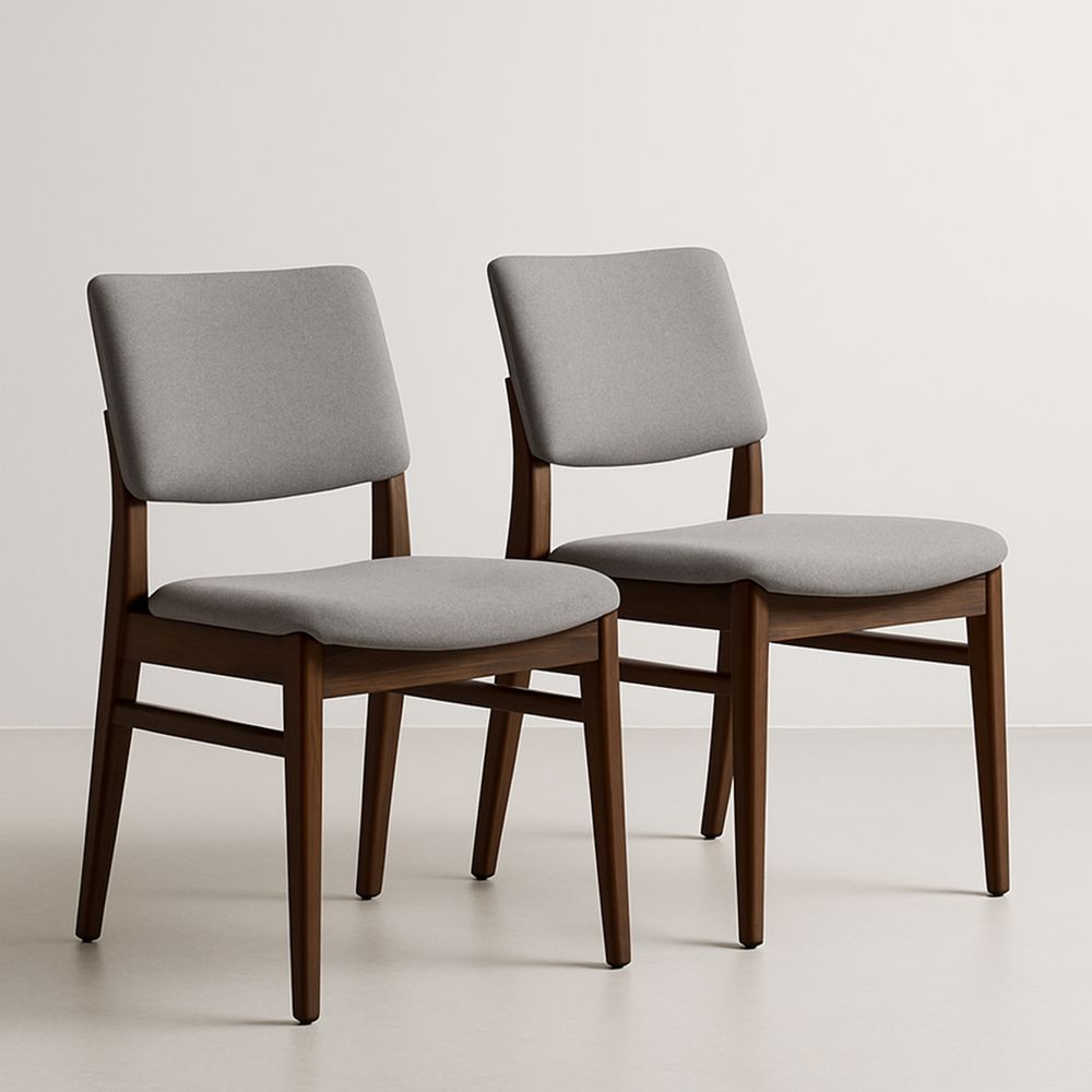 2 Kpl Puutuolia Harmaalla Verhoilulla-Pureauroravital