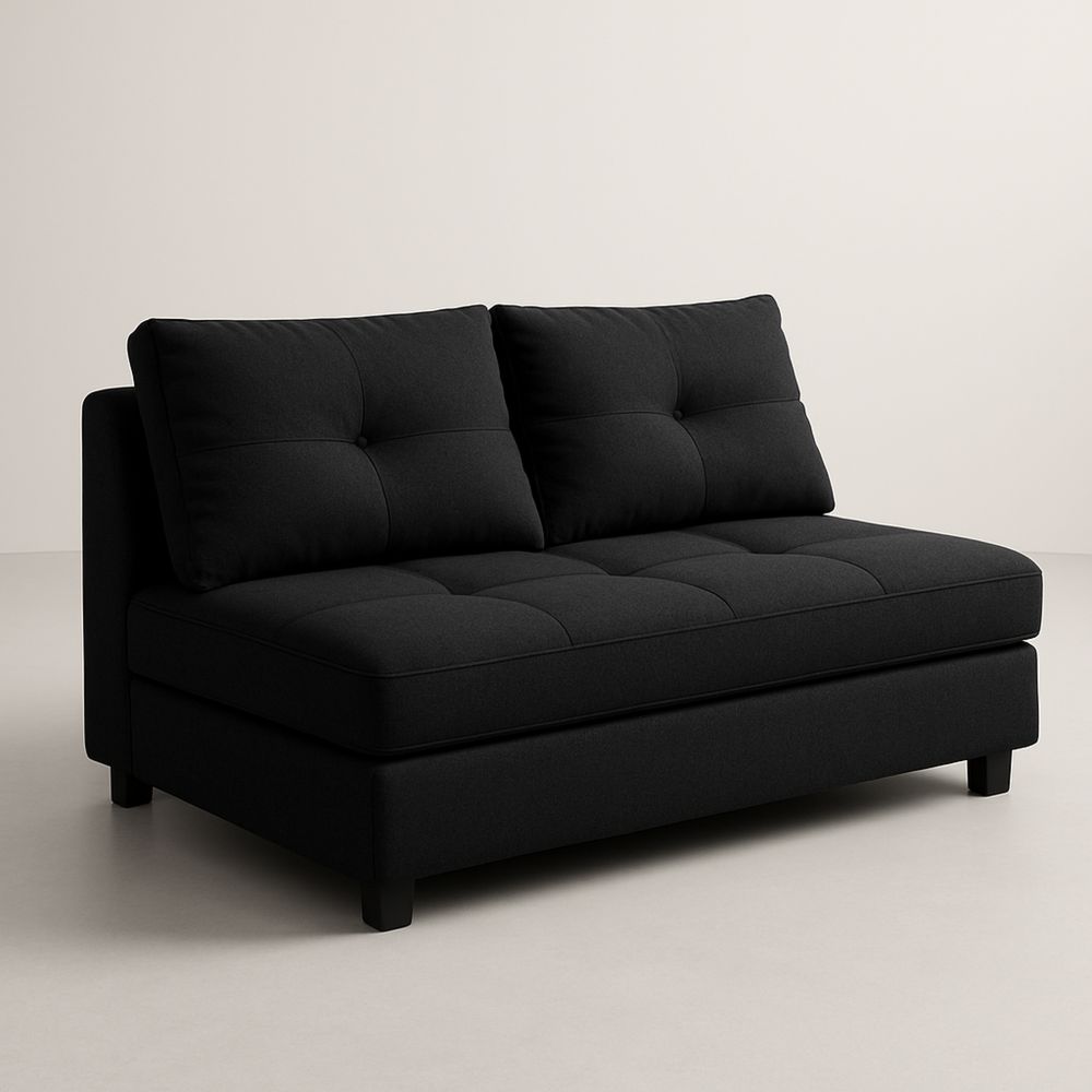 Polyesterisohva musta kahden istuttava-Pureauroravital