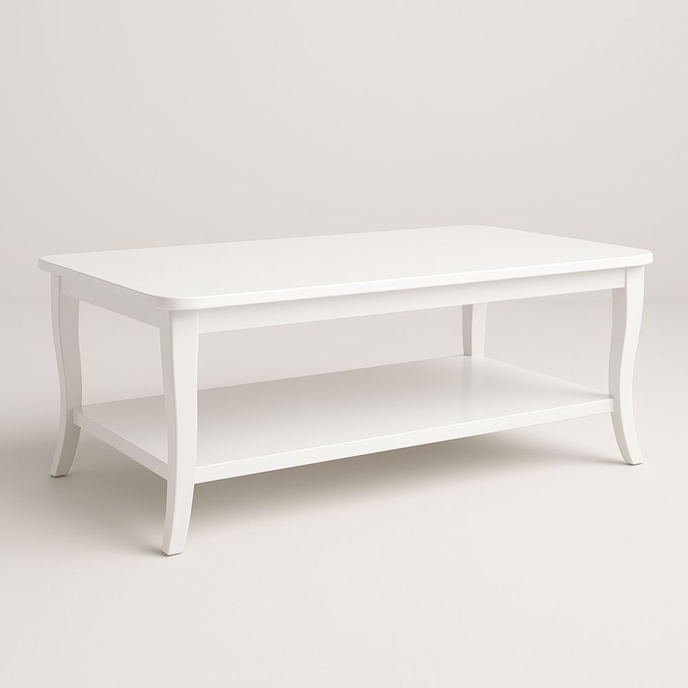 Valkoinen MDF-puinen sohvapöytä 110x55x45 cm-Pureauroravital