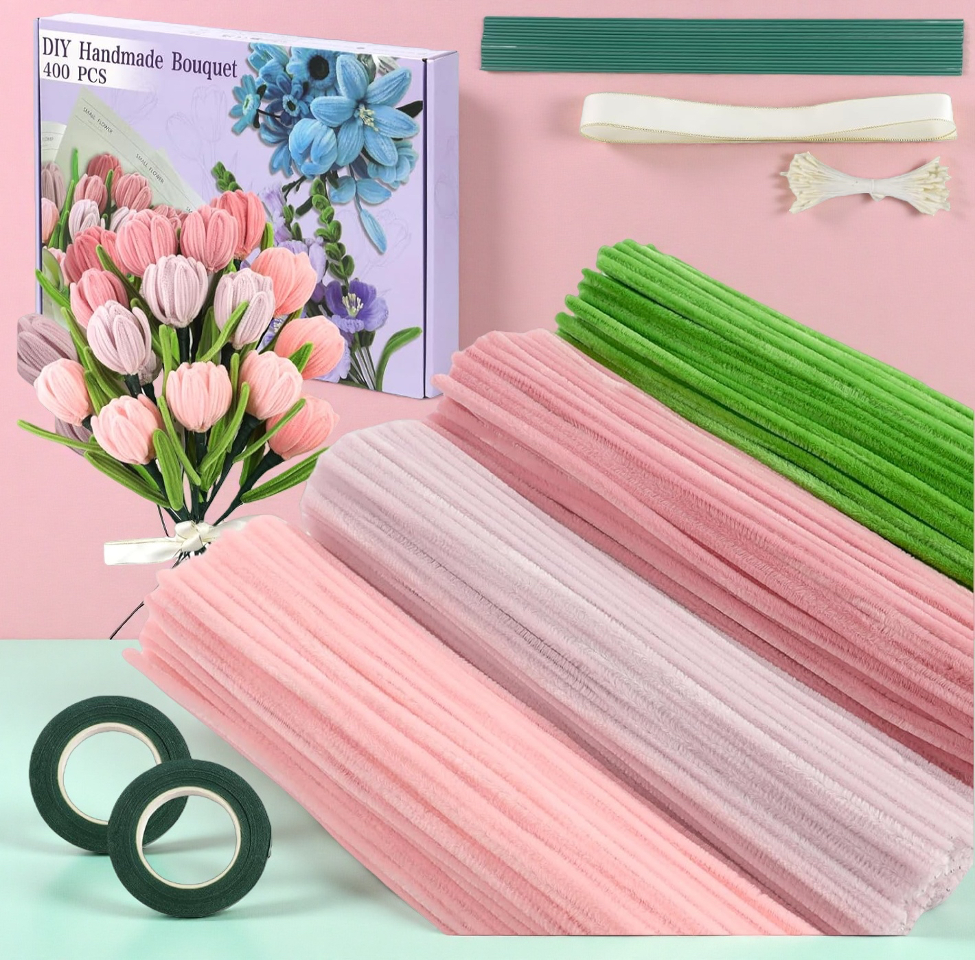 400PCS Pipe Cleaners for DIY Flower