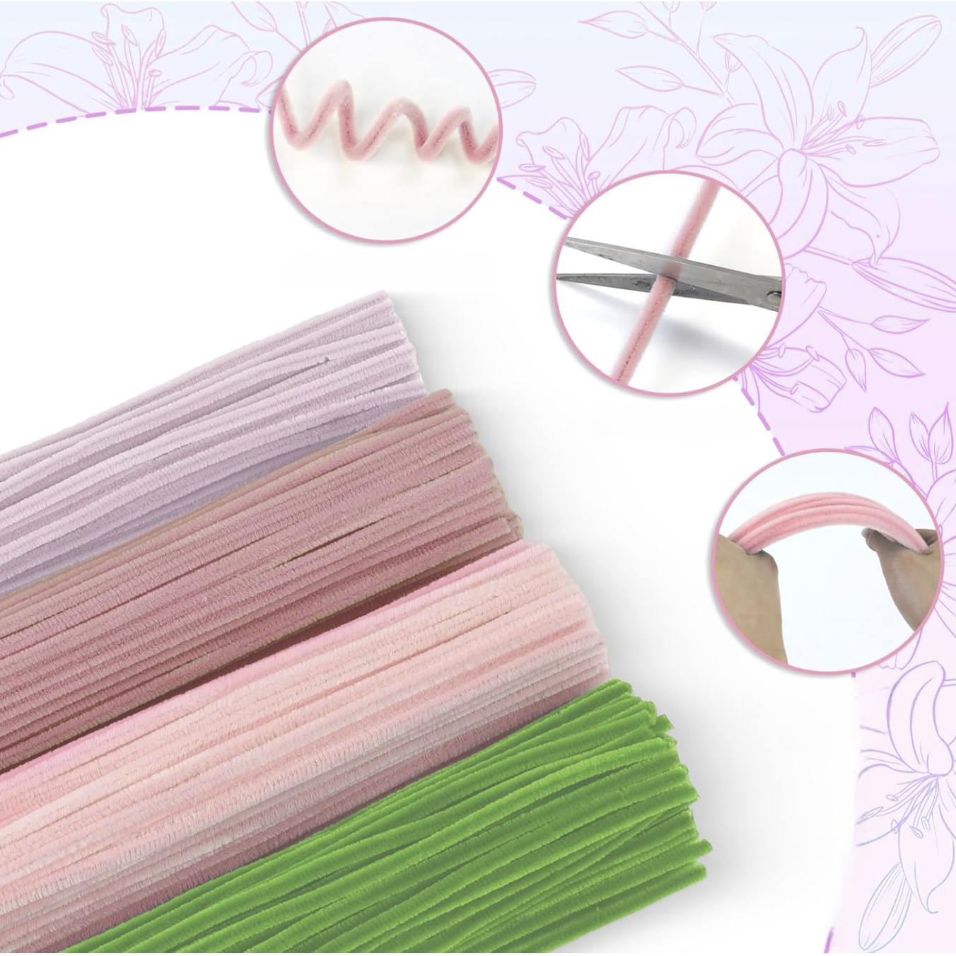 400PCS Pipe Cleaners for DIY Flower