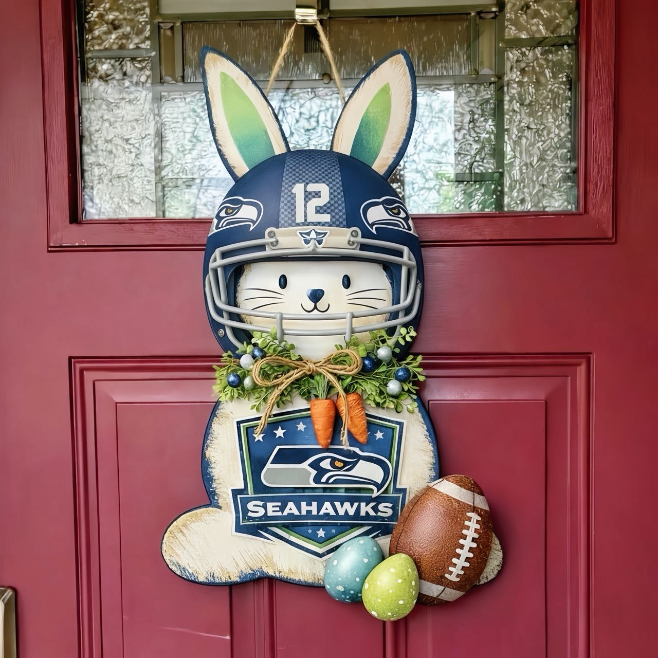 🐰🏈 Easter Football Bunny Door Hanger