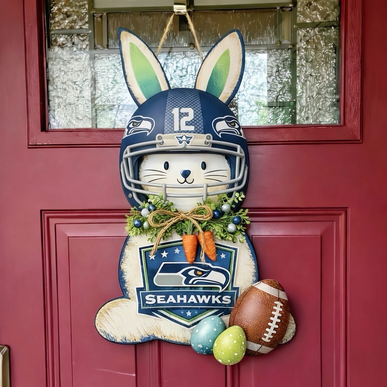 🐰🏈 Easter Football Bunny Door Hanger