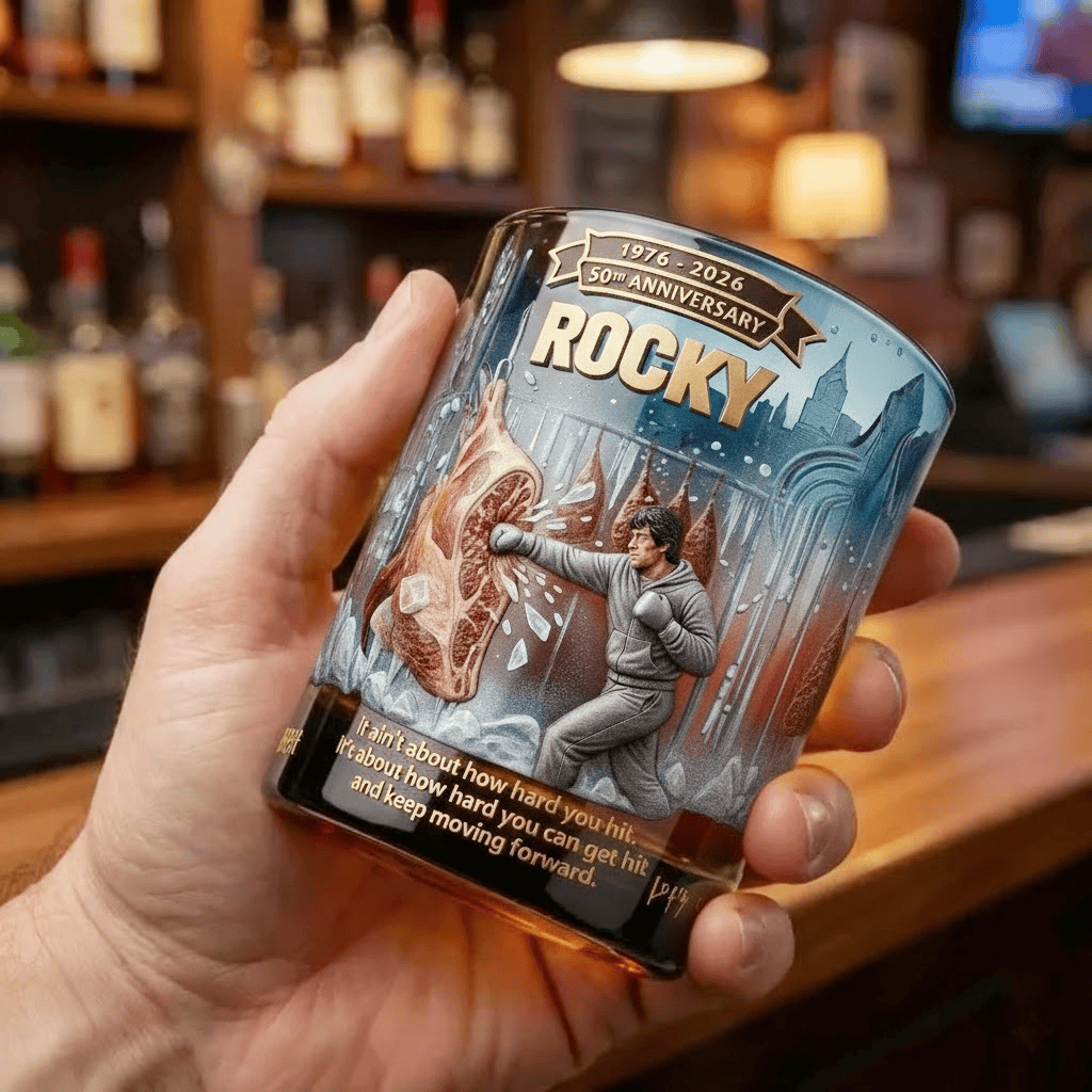 The Rocky 50th Anniversary Glass